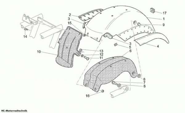 Moto Guzzi Hinteres schutzblech California Special 1100