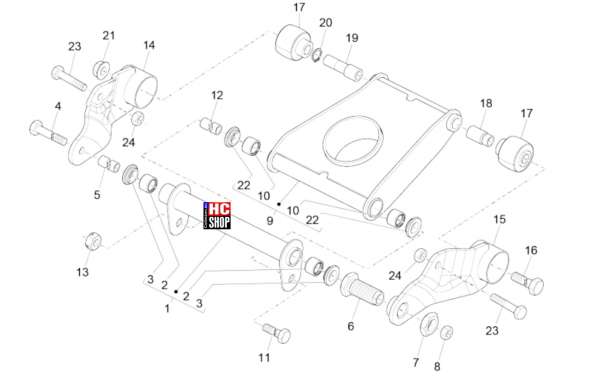 Piaggio MP3 530 hpe Exclusive E5 Radaufhängungen Schwingarm