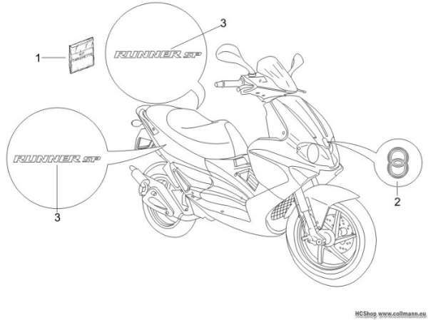 Gilera Plaketten - Verzierungen Runner 50 SP