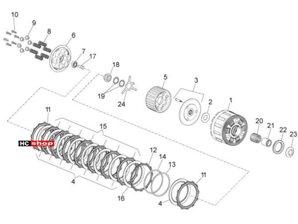 Aprilia RSV 4 1000 RF E4 ABS Motor Kupplung