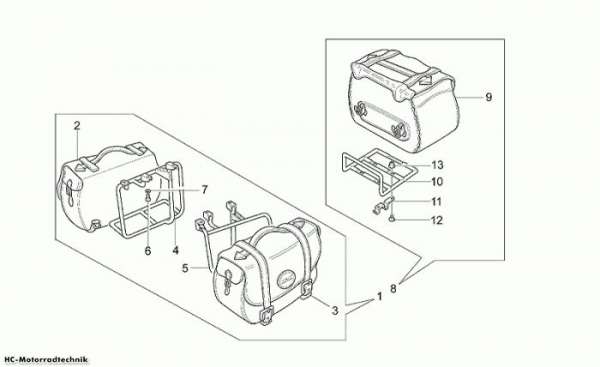 Moto Guzzi Seitentaschen Leder California EV 1100
