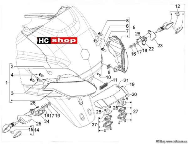 Piaggio Hinterleuchten - Blinkleuchten MP3 400 Sport