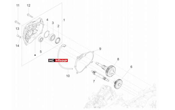 Vespa GTV 300 SEI GIORNI Motor Einheit Getriebe