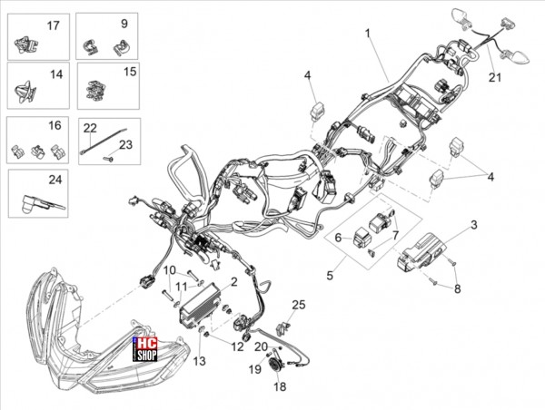 Aprilia RS 660 4T 8V E5 ABS Vordere Elektrische Anlage
