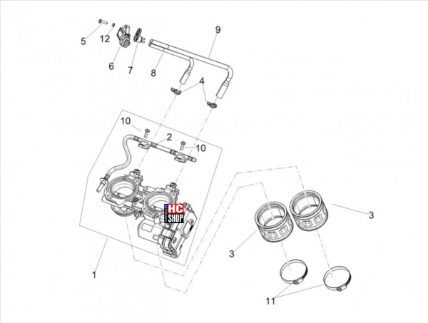 Aprilia Tuono 660 4T 8V E5 Motor - Klappenkörper