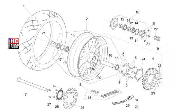 Aprilia RSV4 1100 Factory E5 - Räder - Hinterrad