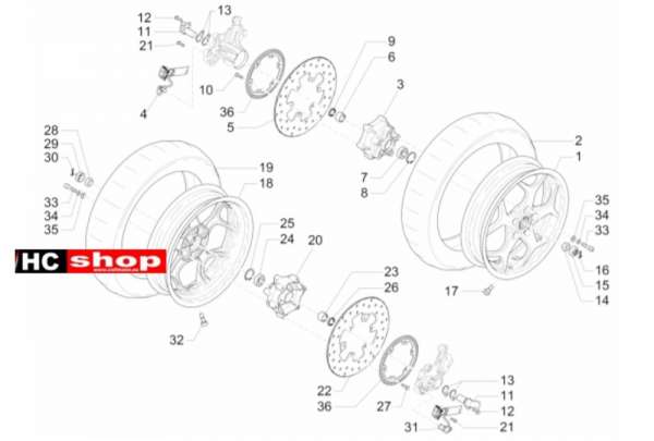 Piaggio MP3 500 LT Sport - Business Radaufhängungen Vorderrad