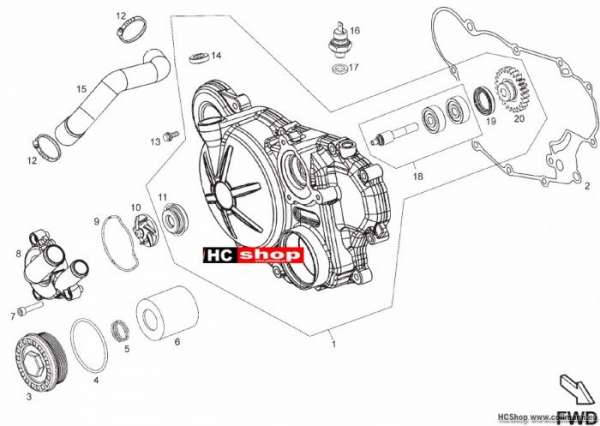 Derbi Senda 125 Supermoto Kupplungsdeckel