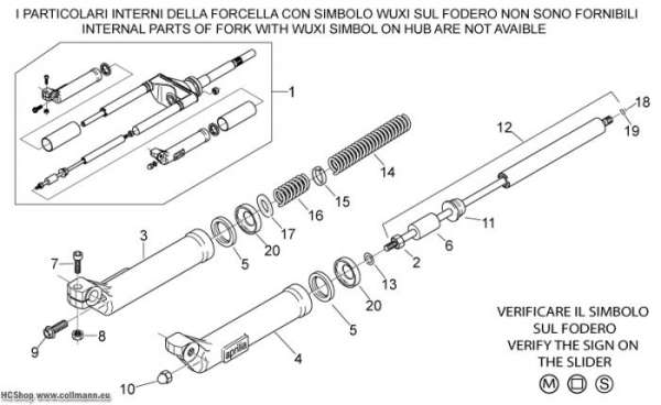 Aprilia Vordergabel II Scarabeo 2T (eng. Minarelli) 50