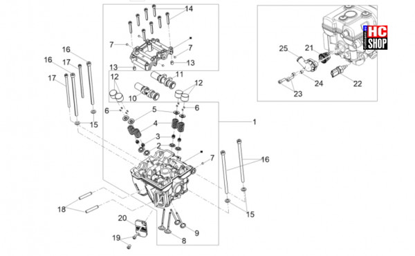 Aprilia RX 125 E5+ - Motor - Zylinderkopf-Ventile