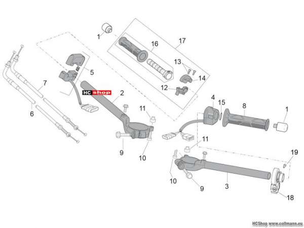 Aprilia RSV4 RR Lenkstange - Schaltungen