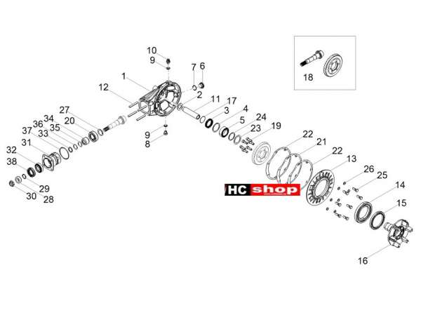 Moto Guzzi V7 III Anniversario 750 ABS E4 - Motor Getriebedeckel