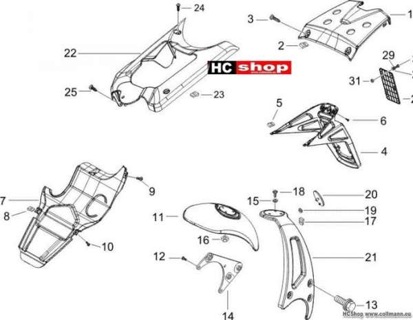Gilera Hinterabdeckung - Kotflügellappen Runner 50 Purej