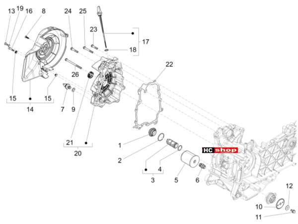 Piaggio Liberty iGet 125 4T 3V - Motor Schwungraddeckel