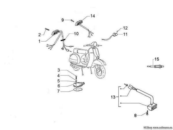 Vespa Wechselschalter - Umschalter PX 125 30 Anni