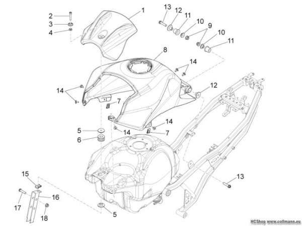 Aprilia Tankabdeckung RS4 125 4T