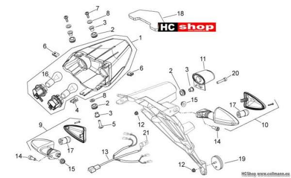 Aprilia Shiver 750 Hinterer lichter