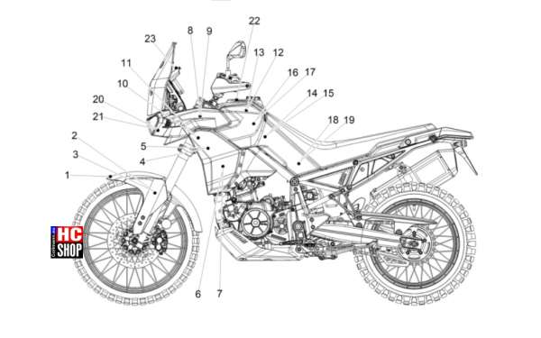Aprilia Tuareg 660 - Aufbau - Deko