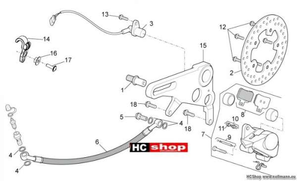 Aprilia Hinterradbremszange RSV4 R ABS