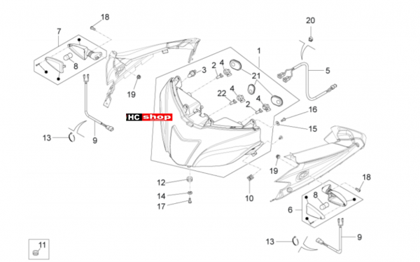 Aprilia RS 125 Replica 4T E4 ABS Vordere Lichter