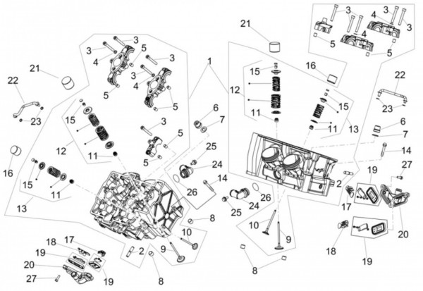 Aprilia RSV4 1100 Factory E5 - Motor - Zylinderkopf-Ventile