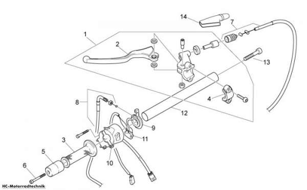 Aprilia Schaltungen links RS E2 / E3 125