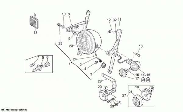 Moto Guzzi Scheinwerfer California Stone 1100