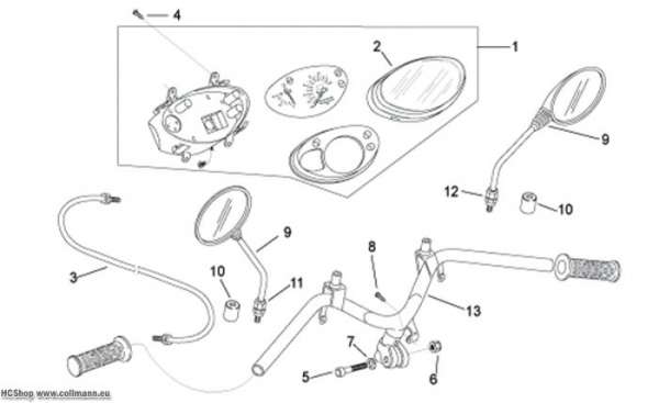 Aprilia Lenkstange Scarabeo 2T E2 eng.Piaggio 50