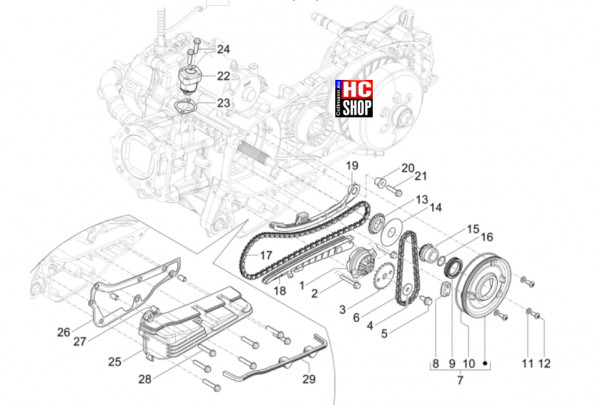 Piaggio MP3 310 HPE Sport E5+ - Motor - Ölpumpe