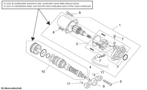 Aprilia Startermotor Mojito Custom (Aprilia) 50