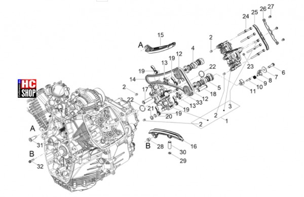 Moto Guzzi Stelvio - Motor - Links Zylindersteuer I