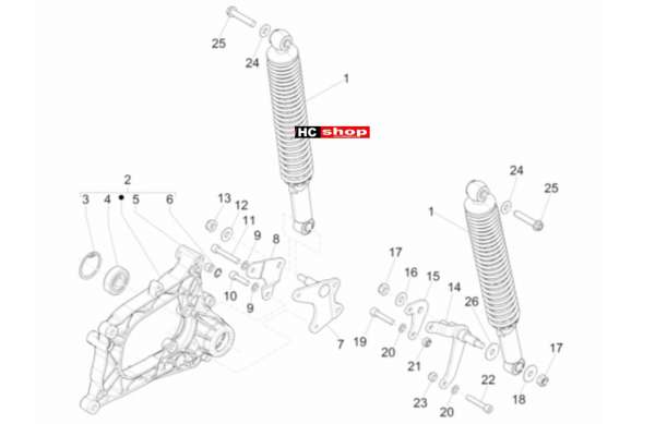 Piaggio MP3 300 LT Sport - Business Radaufhängungen Hintere Radaufhängungen