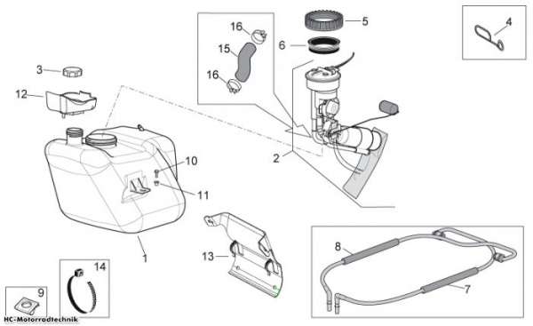 Aprilia Kraftstofftank Atlantic Sprint 400/500