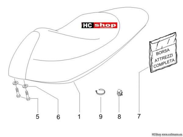 Gilera Sitzbank/Sitzbänke - Werkzeugtasche Runner 50 SP