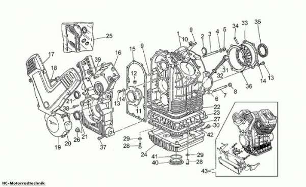 Moto Guzzi Kurbelwellengehäuse Daytona RS 1000