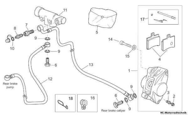 Aprilia Hinterradbremszange Atlantic 125/200/250