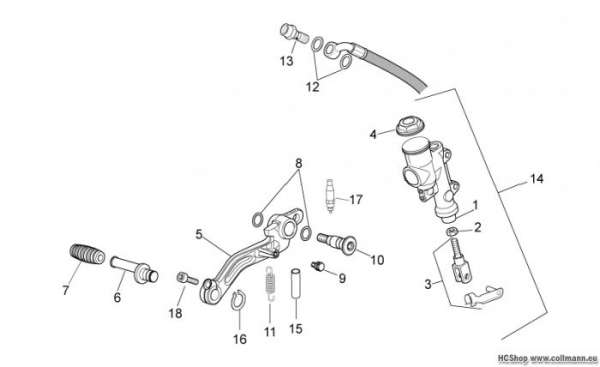 Aprilia Hinterradbremspumpe RSV4 1000 APRC Factory