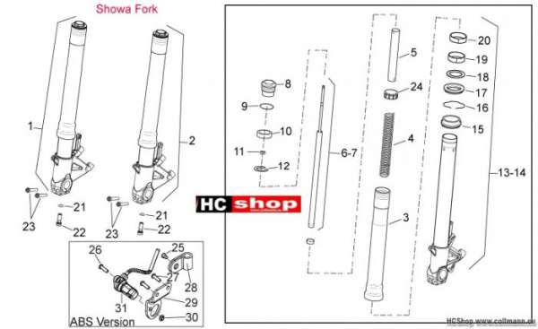 Aprilia Vorderradgabel Shiver 750