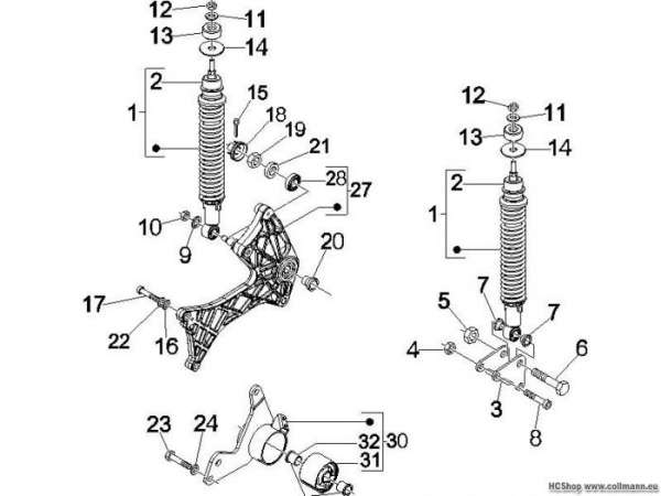 Vespa Hintere Radaufhängung - Stoßdämpfer Gts 250 Abs