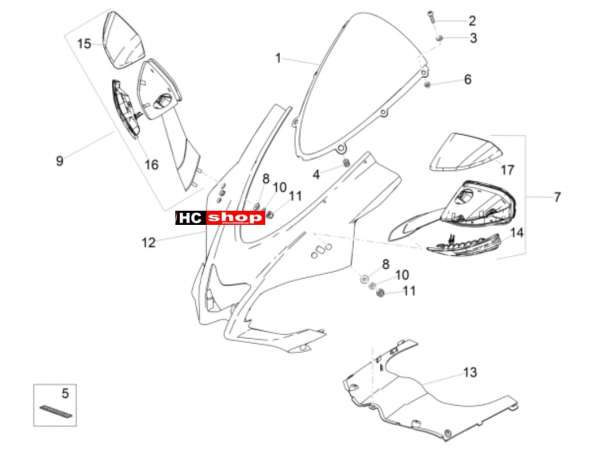 Aprilia RSV 4 1000 RR E4 ABS Aufbau Verkleidung