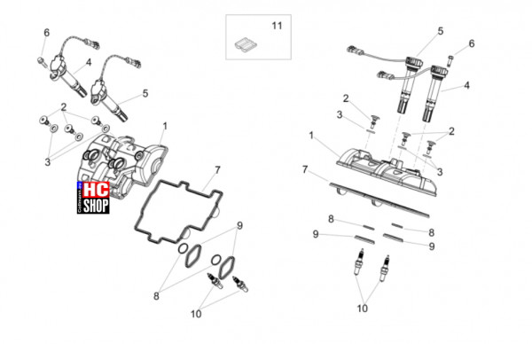 Aprilia Tuono V4 Factory 1100 E5+ - Motor - Zylinderkopfabdeckung