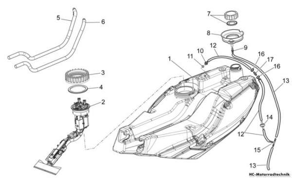 Aprilia Kraftstofftank Mana 850