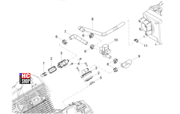 Moto Guzzi V7 Stone 850 E5+ - Motor - Secondary Air