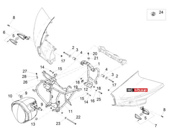 Moto Guzzi MGX 21 1400 ABS E4 - Lichter Vorne