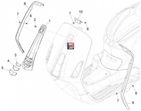 Vespa Elettrica Karosserie - Frontschild