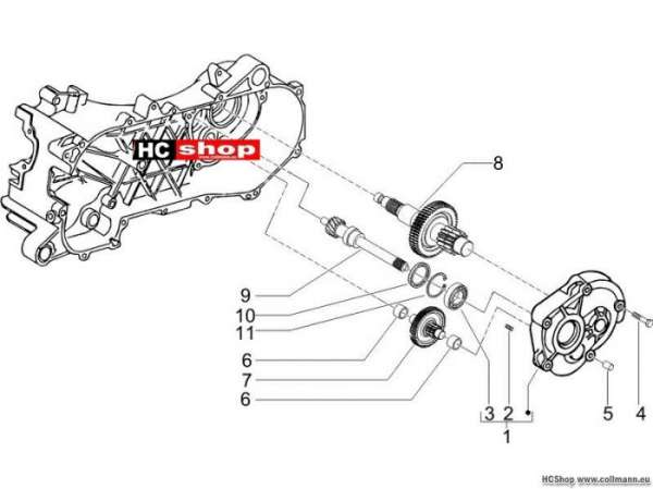 Piaggio Einheit Getriebe NRG DD Sp