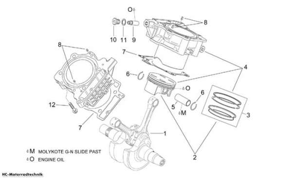 Aprilia Zylinder - Kolben RST Futura 1000