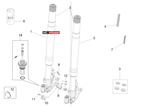 Aprilia RSV 4 1000 RF E3 ABS Radaufhängung Vorderradgabel Ohlins