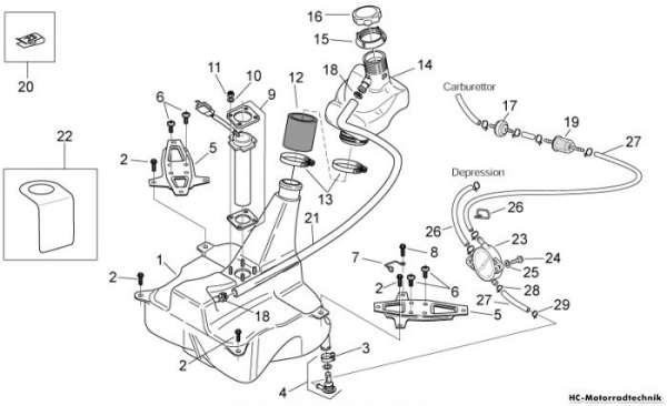 Aprilia Kraftstofftank Mojito E3 125