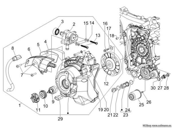 Piaggio Schwungraddeckel - Ölfilter X9 125 Evolution
